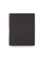 Appointed Notebook in Charcoal Gray bookcloth with brass wire-o binding front view
