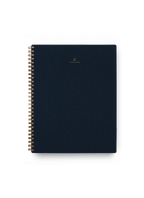 Appointed Notebook in Oxford Blue bookcloth with brass wire-o binding front view