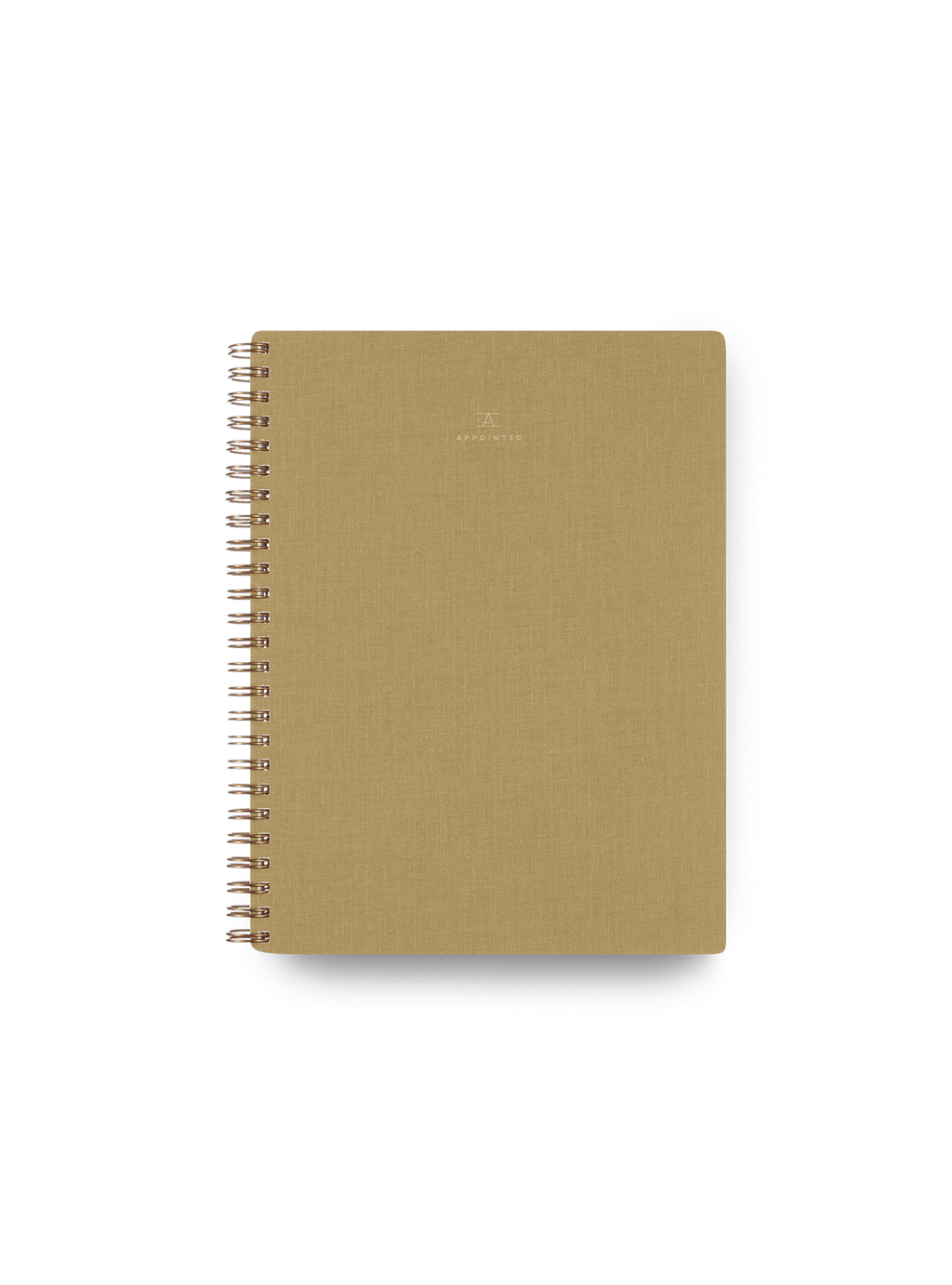 Appointed Dot Grid Workbook in Dove Gray bookcloth with brass wire-o binding front cover || Dune