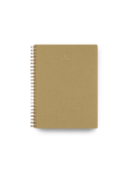 Appointed Dot Grid Workbook in Dove Gray bookcloth with brass wire-o binding front cover || Dune