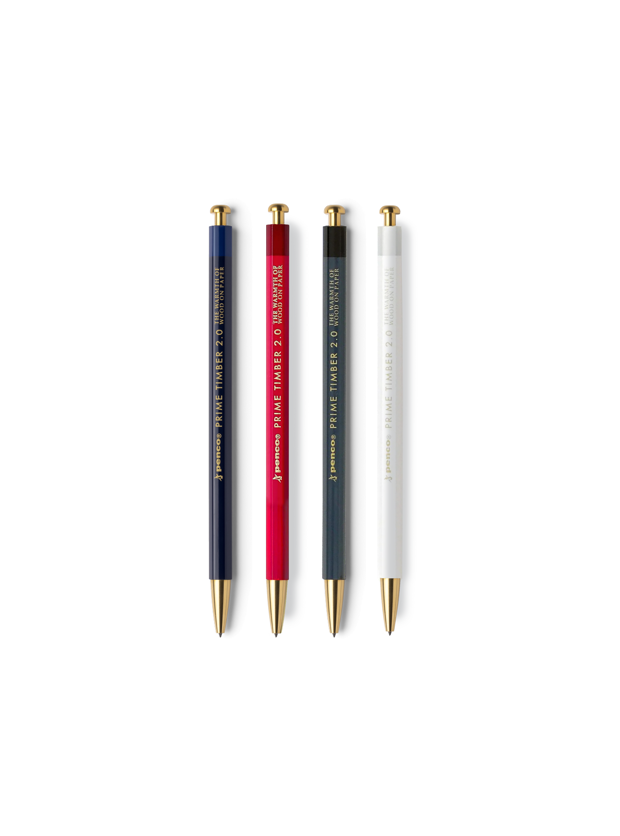 Prime Timber Brass Mechanical Pencil in Navy, Red, Black and White