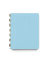 The Appointed Notebook in Sky Blue with bookcloth covers, gold foil stamped details, and wire-o binding || Sky Blue