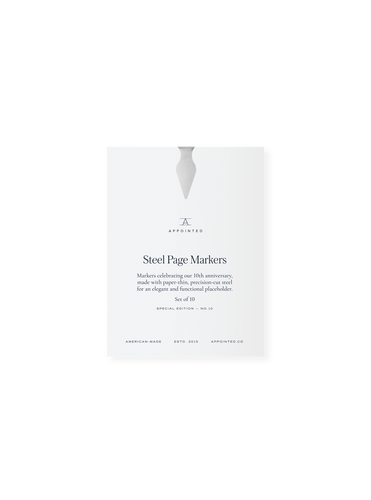 Steel Page Markers in packaging