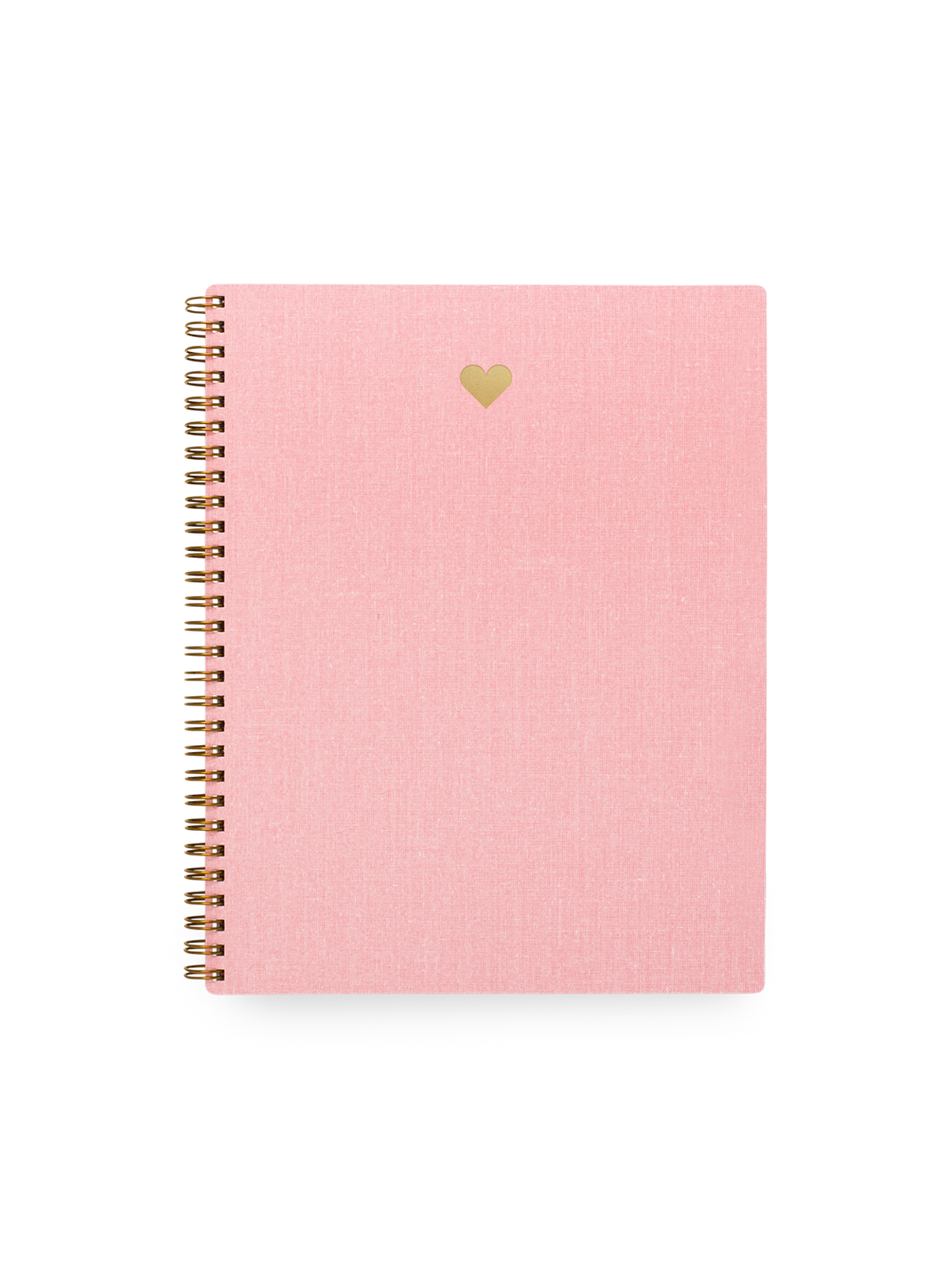The Appointed Heart Notebook in Blossom Pink bookcloth with a gold foil heart signet and brass wire-o binding || Blossom Pink
