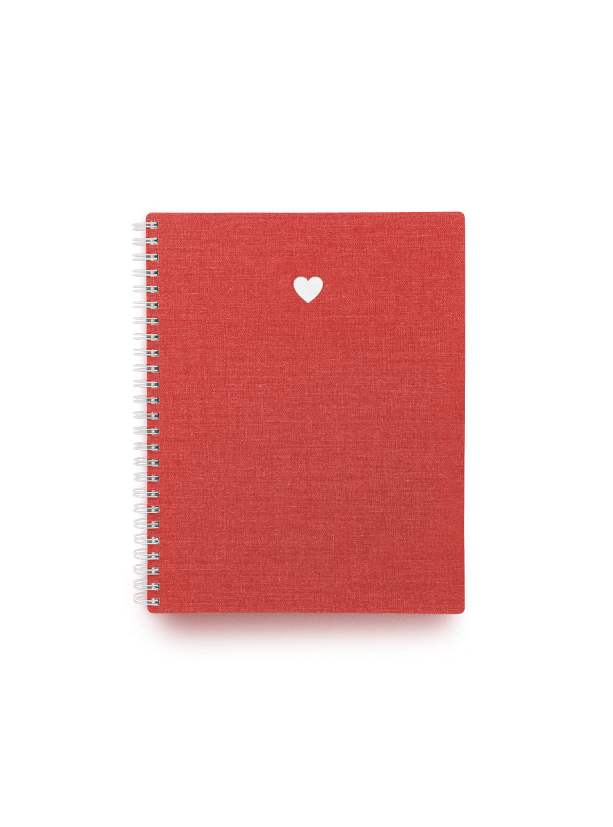 The Appointed Heart Workbook in Strawberry Red with white foil heart signed and white wire-o binding || Strawberry Red