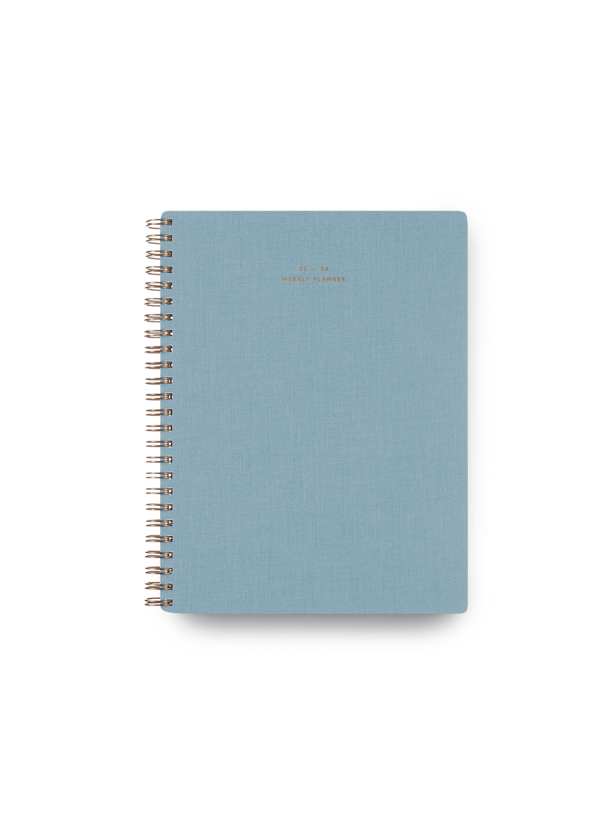 Appointed Weekly Grid Planner with brass wire-o binding, foil stamped details, and durable water-resistant bookcloth || Chambray Blue
