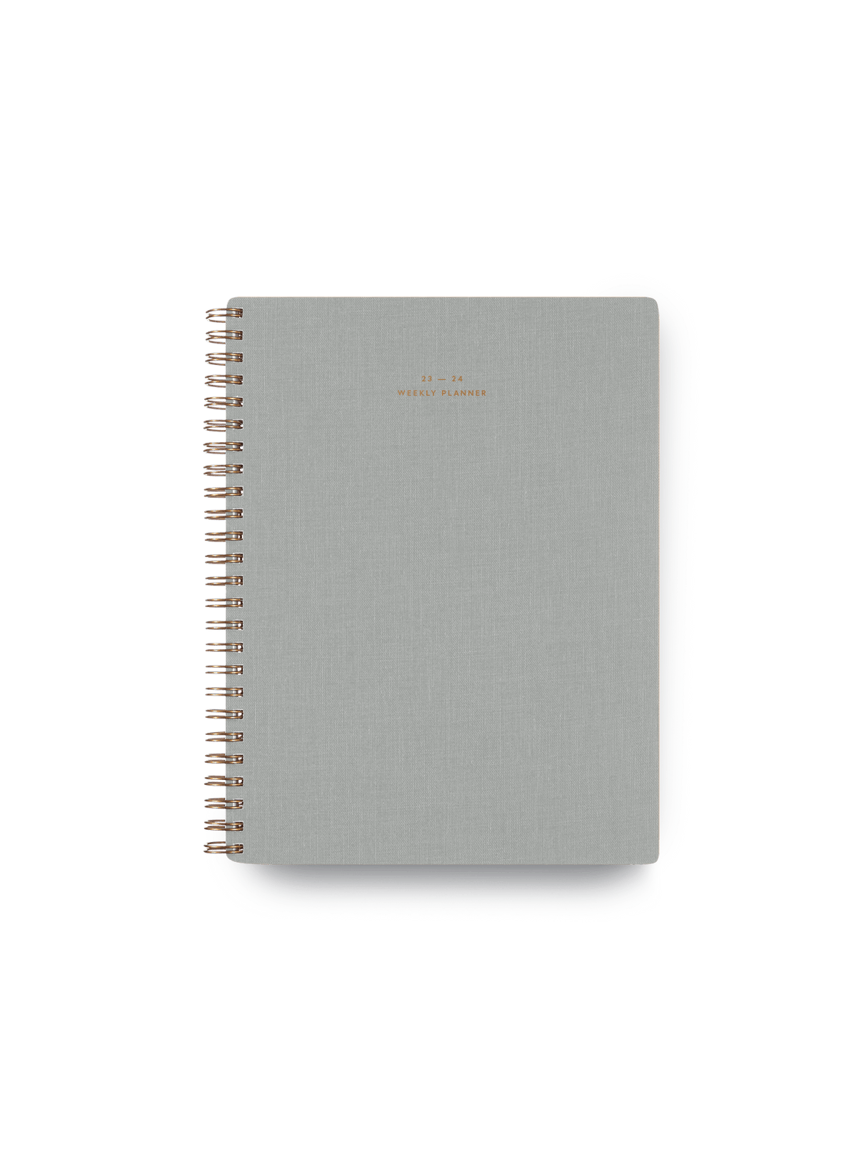Appointed Weekly Grid Planner with brass wire-o binding, foil stamped details, and durable water-resistant bookcloth || Dove Gray