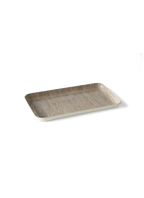 Fog Linen Coated Tray Side Angle View || Natural Linen
