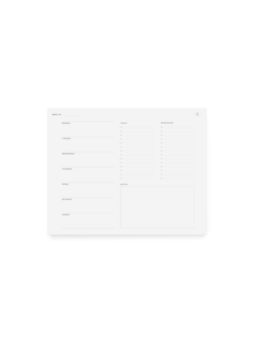 Appointed Weekly Task Pad Front View