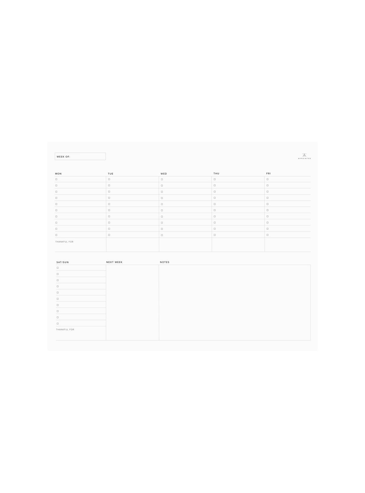 Weekly To-Do Planning