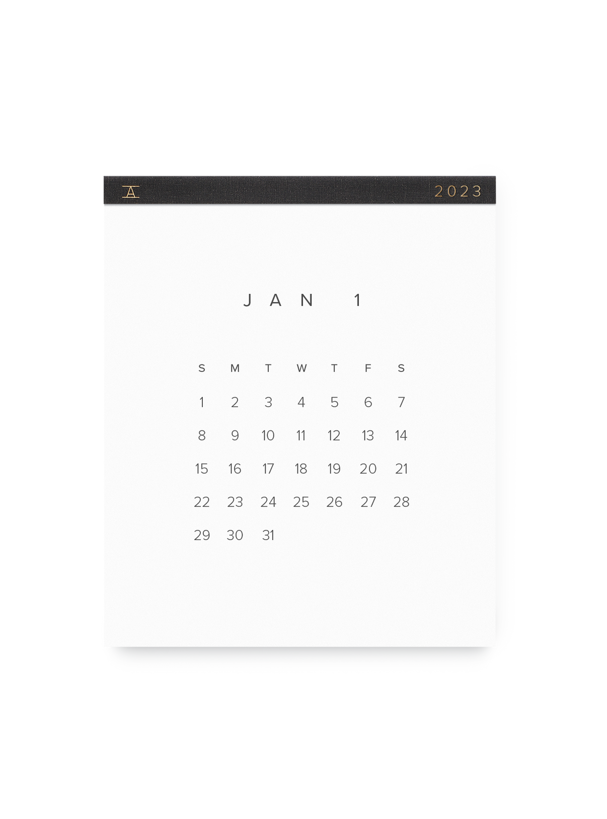 Appointed 2023 Wall Calendar in Charcoal Gray front view || Charcoal Gray