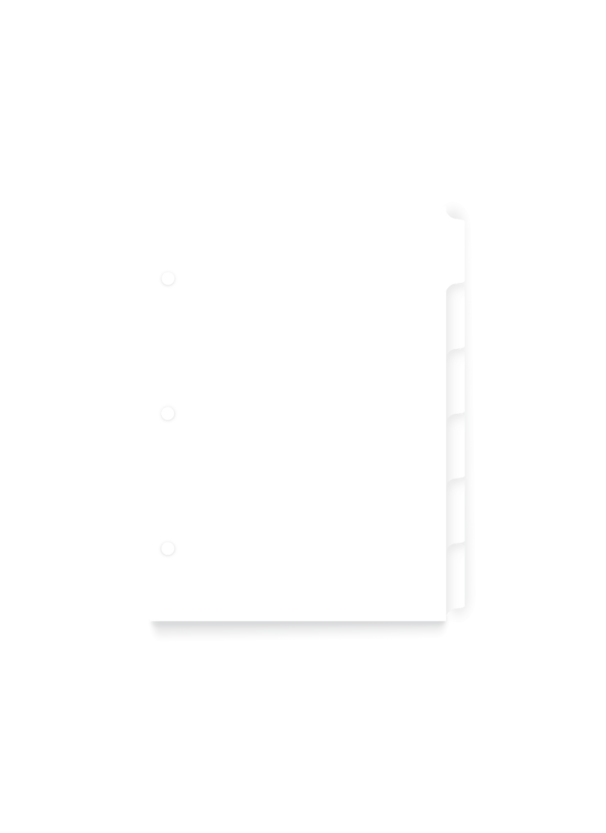 The Appointed Compact Binder Tabs, front view.