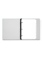 The Appointed Compact Binder Tabs in the Mineral Compact Binder, front view.