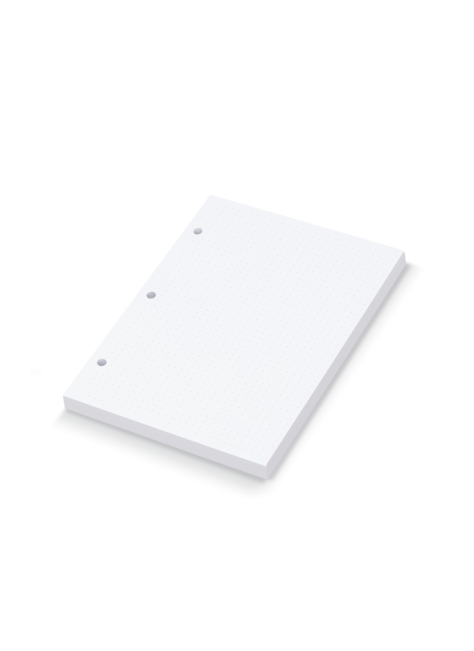 The Appointed Compact Binder Dot Grid Inserts, angled side view. || Dot Grid