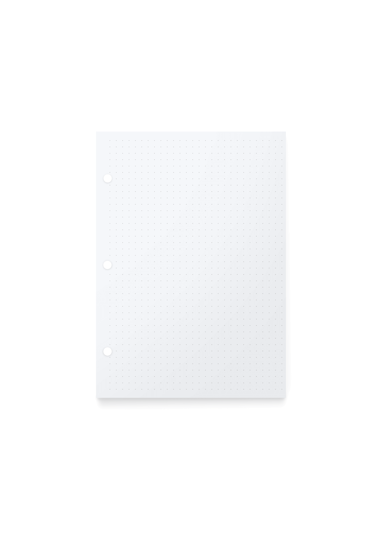 The Appointed Compact Binder Dot Grid Inserts, front view. || Dot Grid