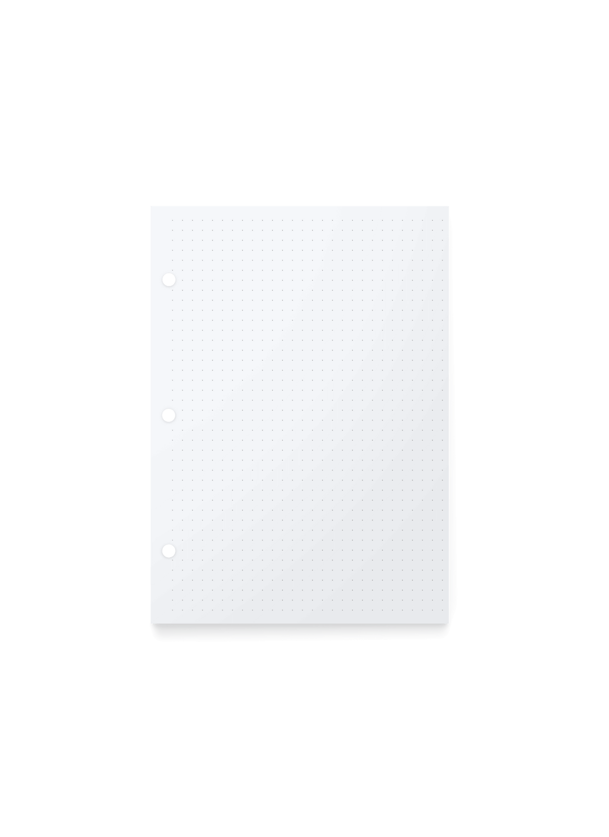 The Appointed Compact Binder Dot Grid Inserts, front view. || Dot Grid