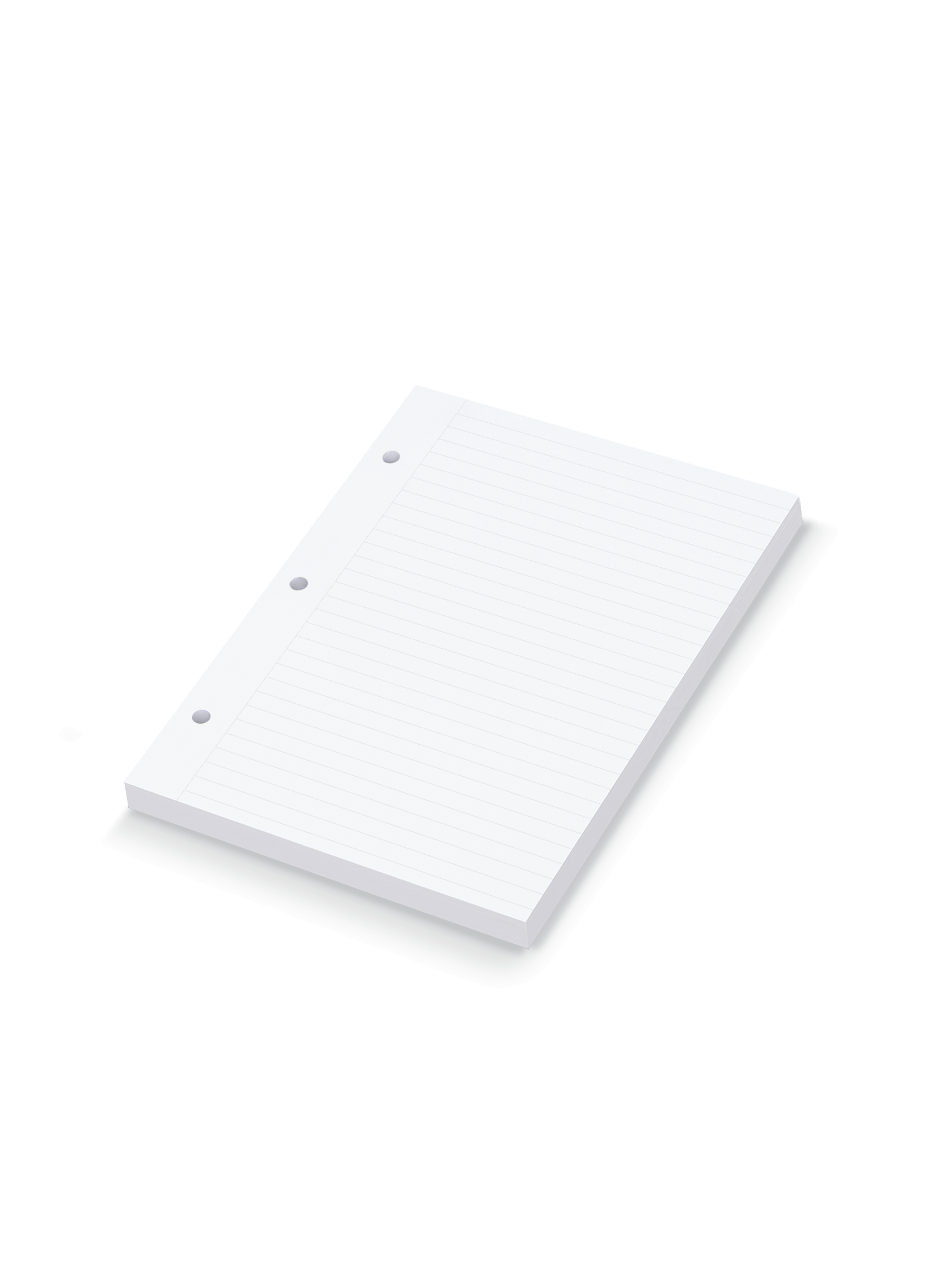 The Appointed Compact Binder Lined Inserts, angled side view. || Lined