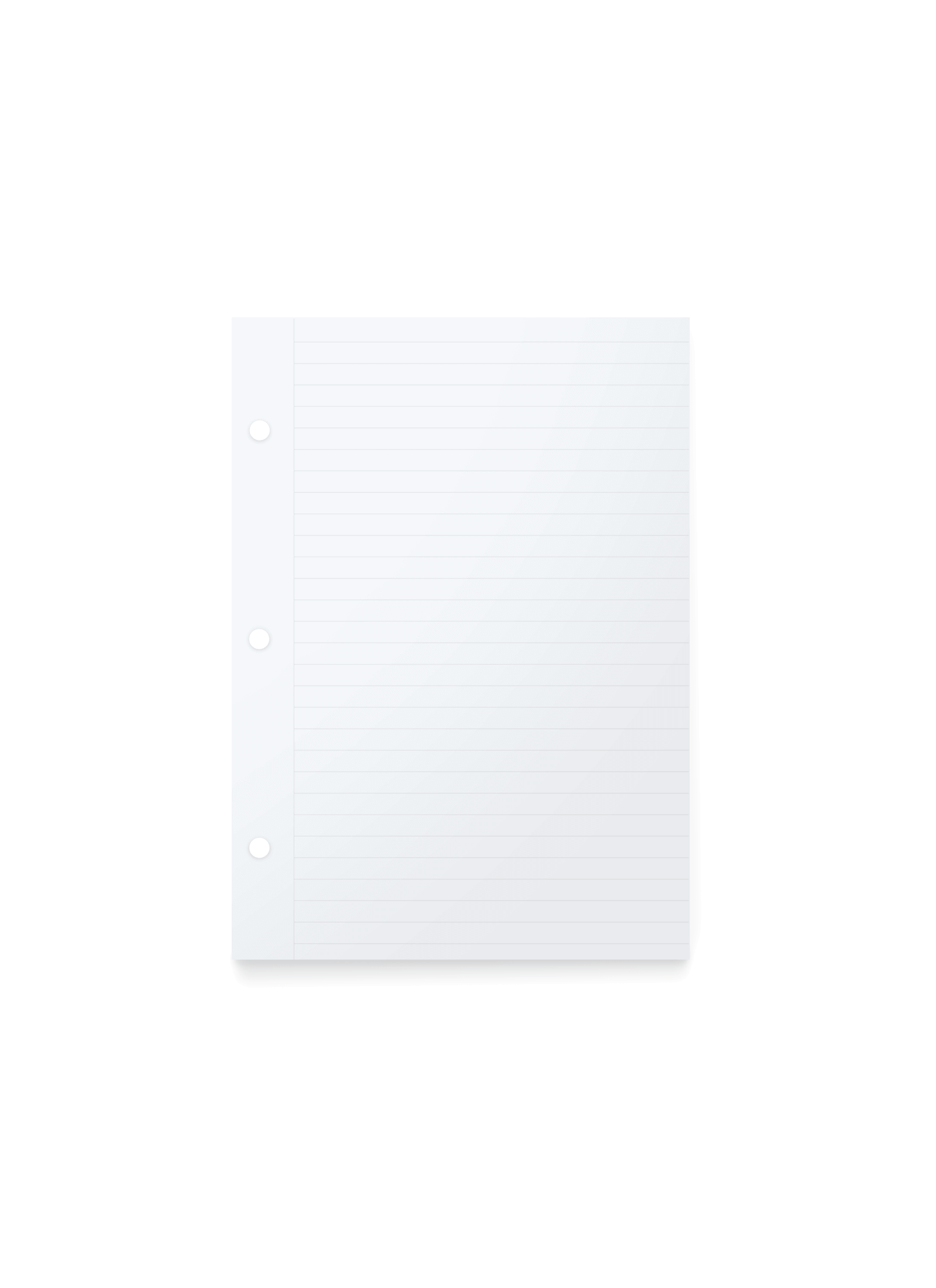 The Appointed Compact Binder Lined Inserts, front view. || Lined