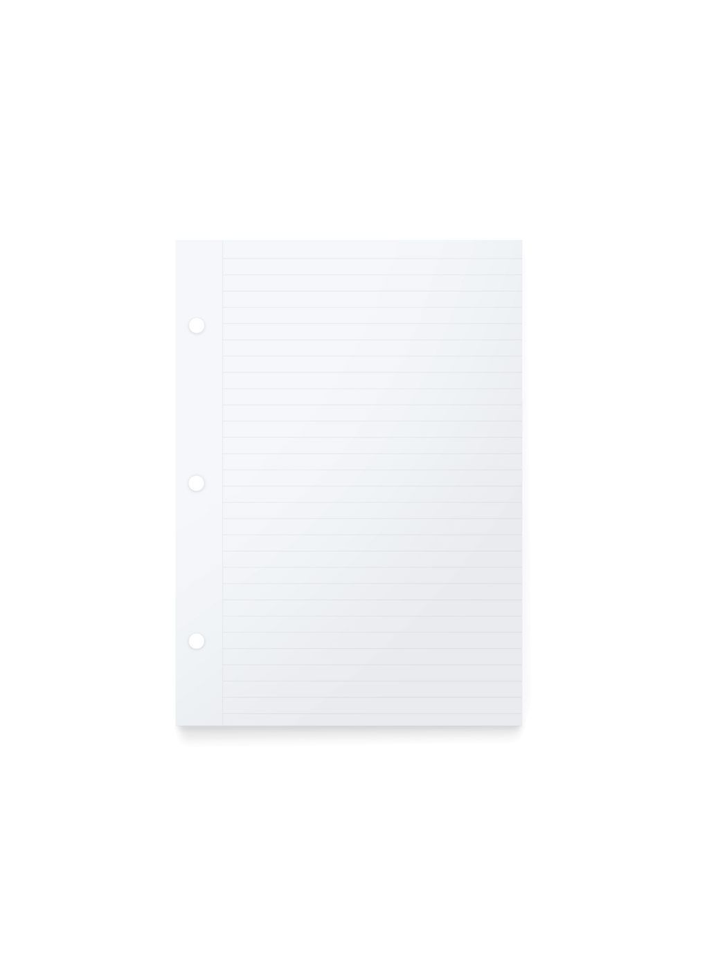 The Appointed Compact Binder Lined Inserts, front view. || Lined