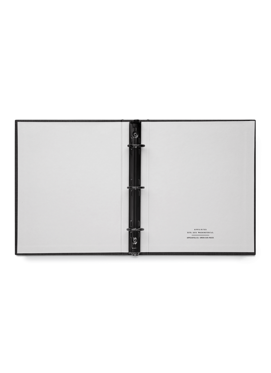 charcoal binder laid flat and open || Charcoal Gray