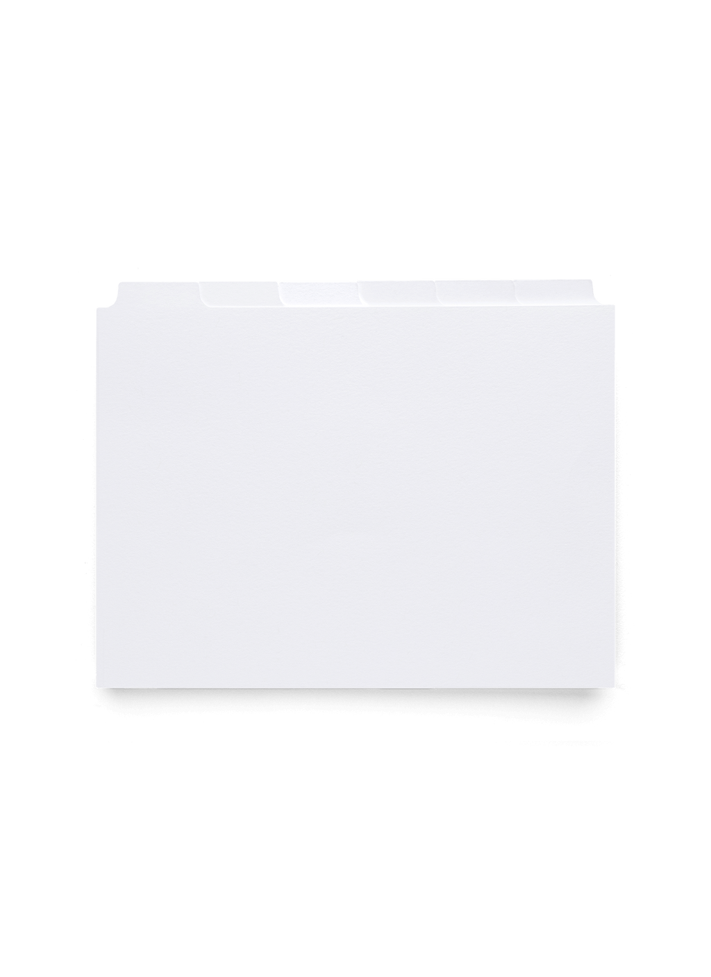 Eye-level view of dividers outside of box