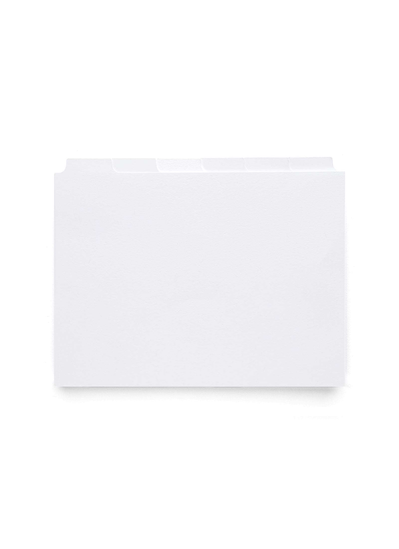 Eye-level view of dividers outside of box