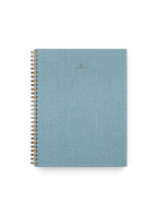 Appointed Notebook in Chambray Blue bookcloth with brass wire-o binding front view || Chambray Blue