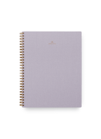 Appointed Notebook in Lavender Gray bookcloth with brass wire-o binding front view || Lavender Gray