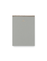 Appointed Office Notepad in Charcoal Gray bookcloth with brass wire-o binding front view || Dove Gray