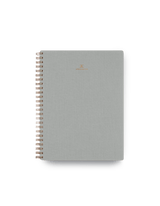 Appointed Workbook in Natural Linen bookcloth with brass wire-o binding front cover || Dove Gray