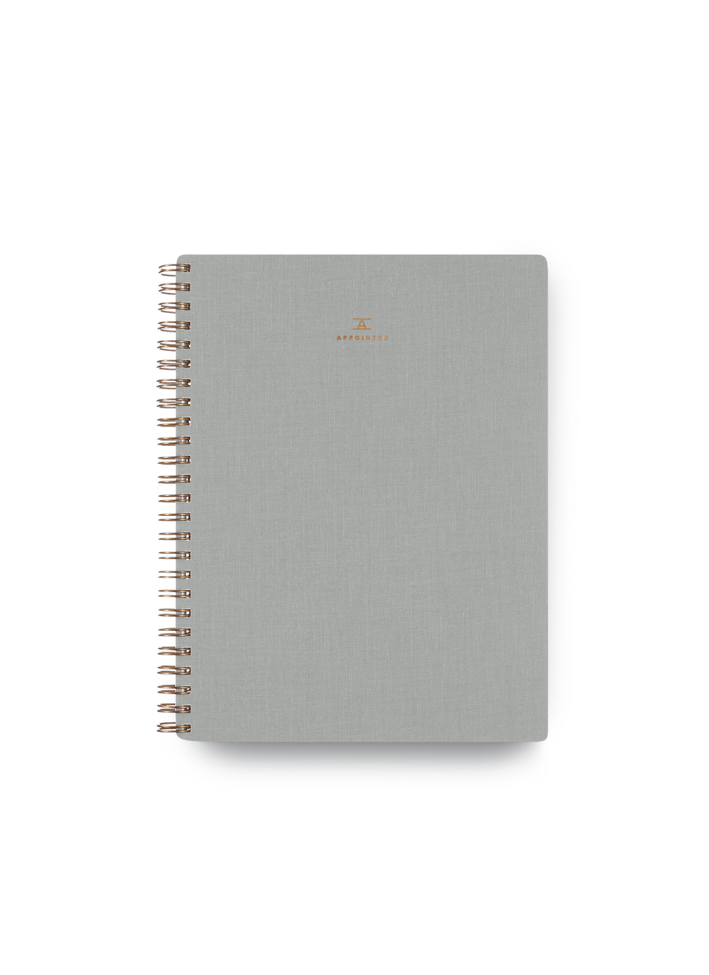 Appointed Workbook in Natural Linen bookcloth with brass wire-o binding front cover || Dove Gray