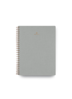 Appointed Workbook in Natural Linen bookcloth with brass wire-o binding front cover || Dove Gray