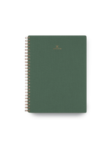Appointed Workbook in Natural Linen bookcloth with brass wire-o binding front cover || Fern Green