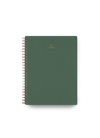Appointed Workbook in Natural Linen bookcloth with brass wire-o binding front cover || Fern Green