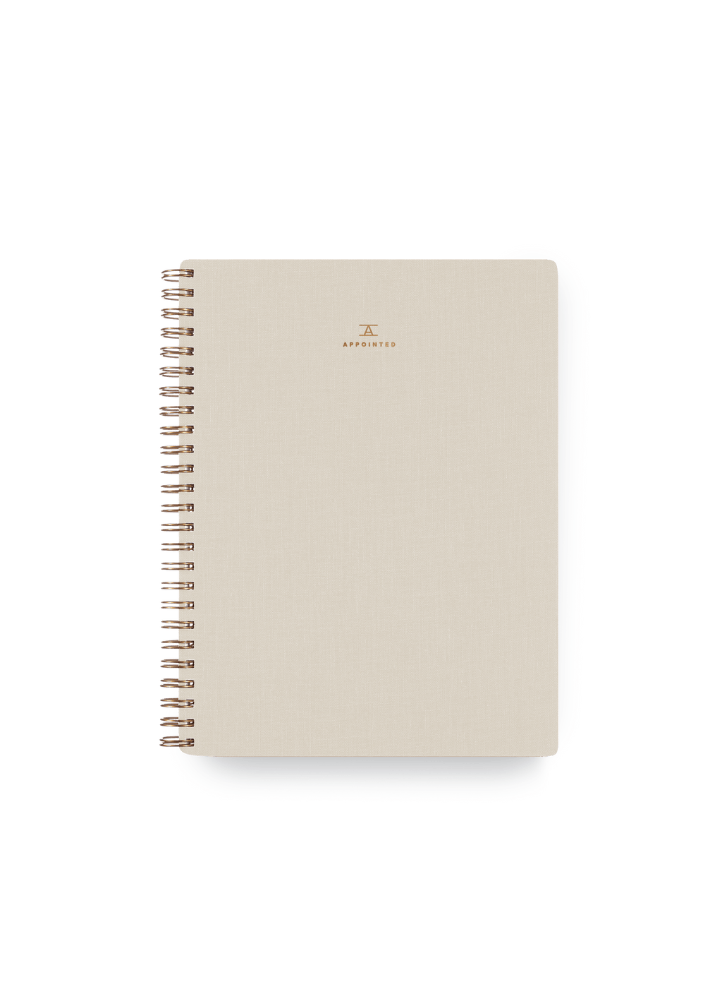 Appointed Workbook in Natural Linen bookcloth with brass wire-o binding front cover || Natural Linen