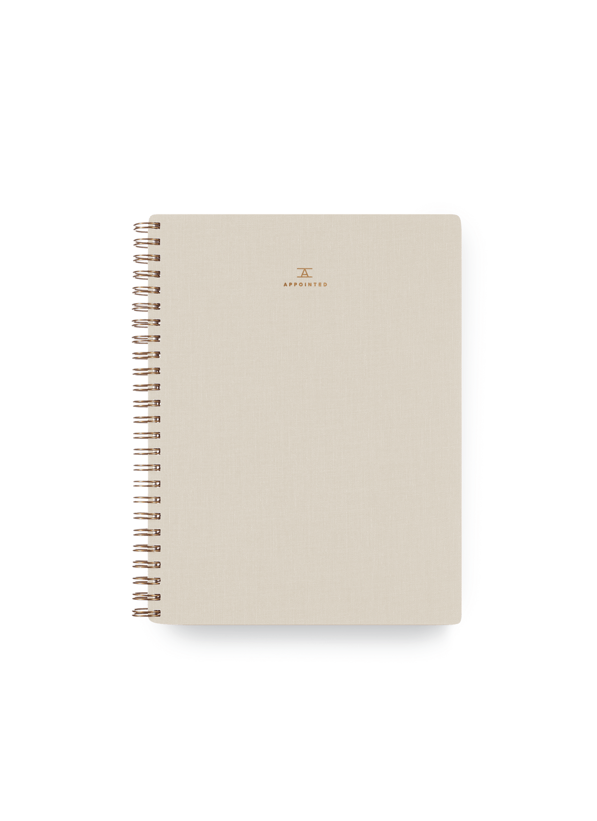 Appointed Workbook in Natural Linen bookcloth with brass wire-o binding front cover || Natural Linen