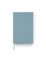 Appointed Day Book in Chambray Blue bookcloth in smyth-sewn case binding with ribbon page marker front view || Chambray Blue