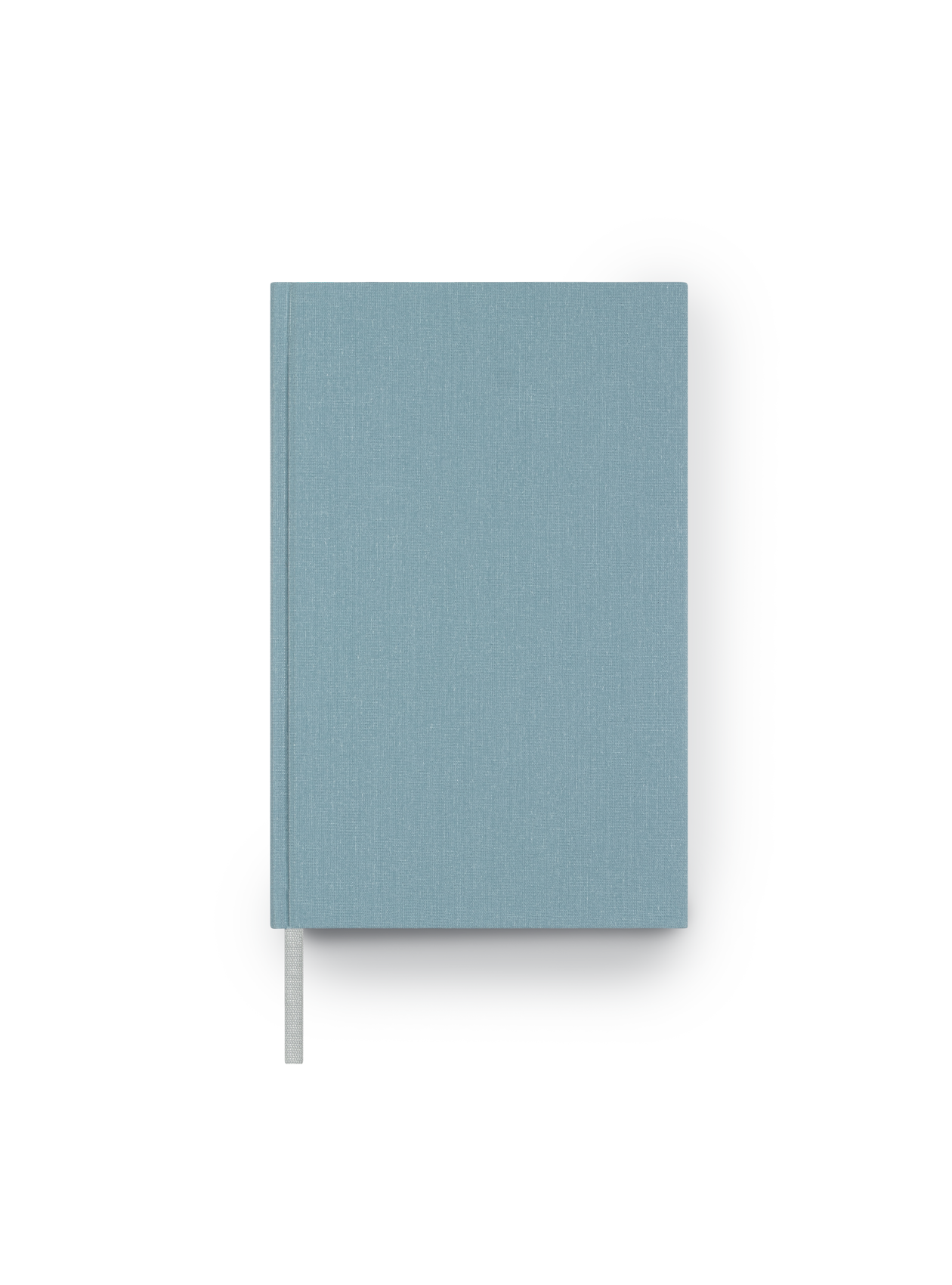 Appointed Day Book in Chambray Blue bookcloth in smyth-sewn case binding with ribbon page marker front view || Chambray Blue