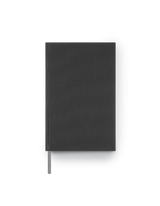 Appointed Day Book in Charcoal Gray bookcloth in smyth-sewn case binding with ribbon page marker front view || Charcoal Gray