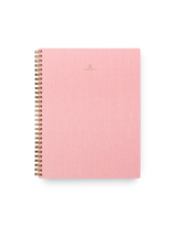 Appointed Notebook bookcloth with brass wire-o binding front view || Blossom Pink