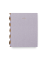 Appointed Notebook bookcloth with brass wire-o binding front view || Lavender Gray