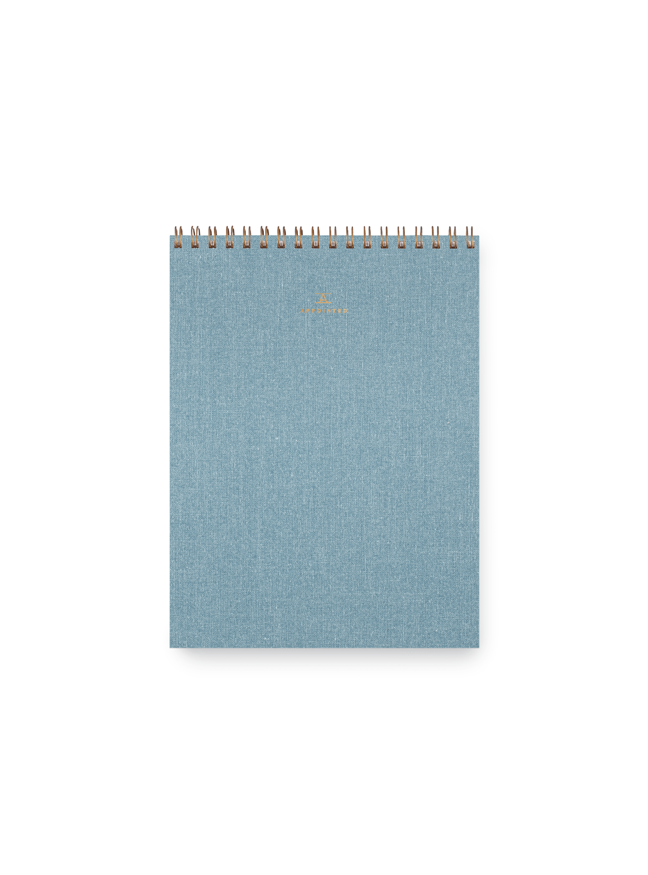 Appointed Office Notepad with gold foil details, bookcloth cover, and brass wire-o binding || Chambray Blue
