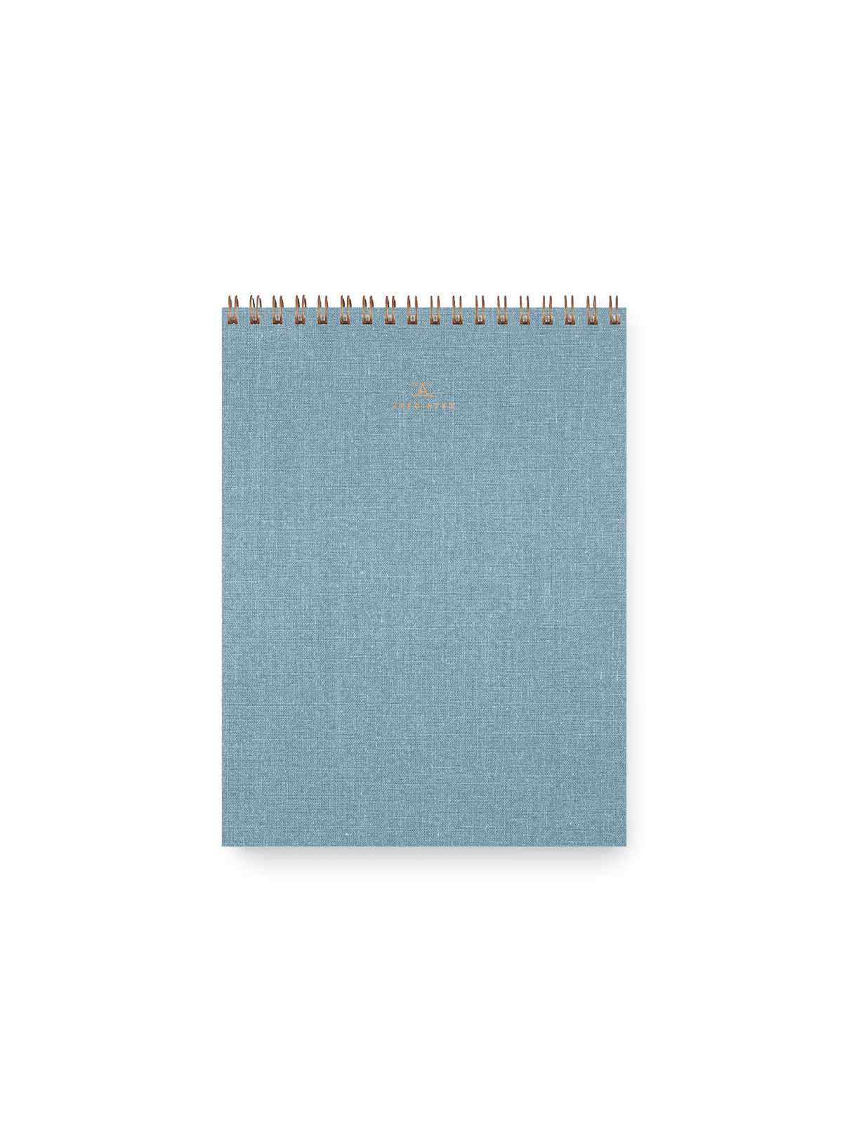 Appointed Office Notepad with gold foil details, bookcloth cover, and brass wire-o binding || Chambray Blue