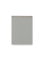 Appointed Office Notepad with gold foil details, bookcloth cover, and brass wire-o binding || Dove Gray