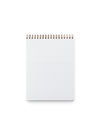 Appointed Office Notepad with gold foil details, bookcloth cover, and brass wire-o binding interior view