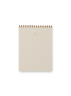 Appointed Office Notepad with gold foil details, bookcloth cover, and brass wire-o binding || Natural Linen