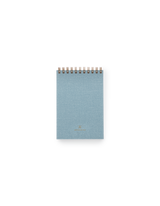 Appointed Pocket Notepad in Chambray Blue with brass wire-o binding front view || Chambray Blue