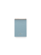 Appointed Pocket Notepad in Chambray Blue with brass wire-o binding front view || Chambray Blue