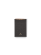 Appointed Pocket Notepad in Charcoal Gray bookcloth with brass wire-o binding front view || Charcoal Gray