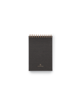 Appointed Pocket Notepad in bookcloth with brass wire-o binding front view || Charcoal Gray